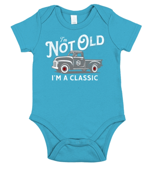 Vintage Truck Birthday Not Old Classic Pickup Short Sleeve Baby One-Piece