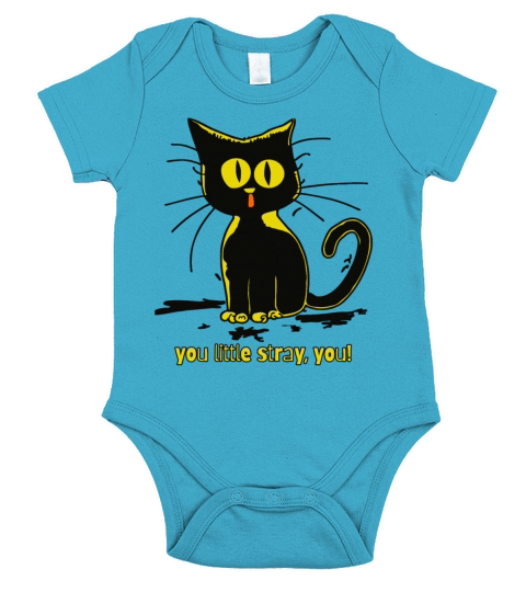 you little stray vintage cartoon cat Short Sleeve Baby One-Piece