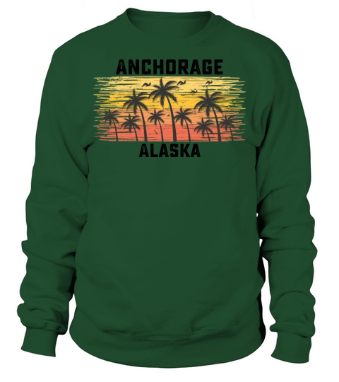 Anchorage Alaska Summer Retro VIntage Vacation Sweatshirt Unisex