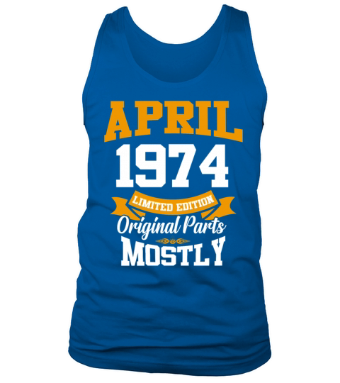 April 1974 Vintage Birthday Present Tank Top Unisex