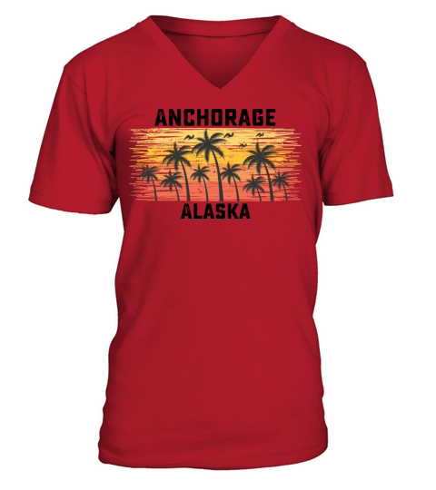 Anchorage Alaska Summer Retro VIntage Vacation V-Neck T-shirt