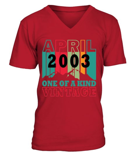 Birth month April 2003 Vintage Retro V-Neck T-shirt