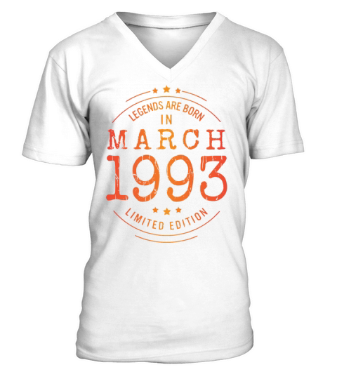 Birthday March 1993 Limited Edition Vintage V-Neck T-shirt
