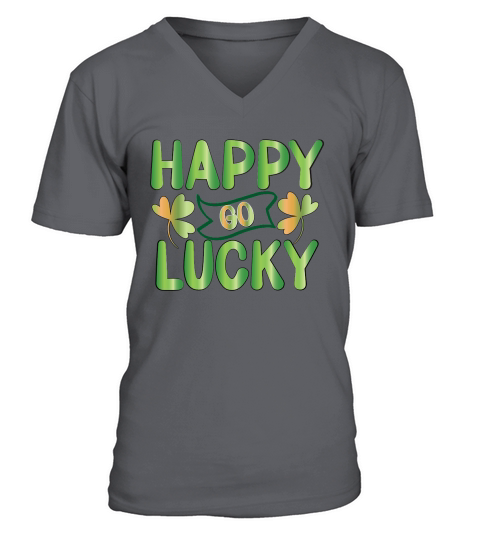 Happy go lucky St Patricks Day V-Neck T-shirt