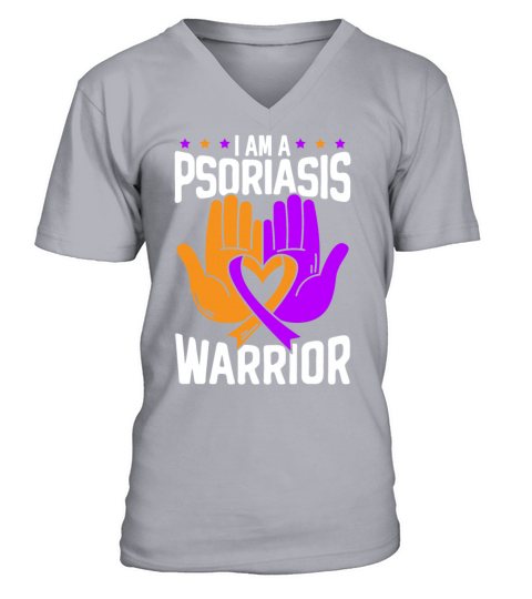 I Am A Psoriasis Warrior Psoriasis Awareness V-Neck T-shirt