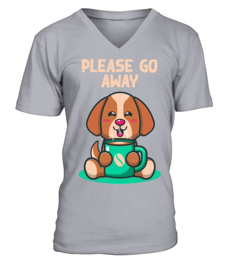 Please Go Away Introvert Sayings Antisocial Quotes V-Neck T-shirt