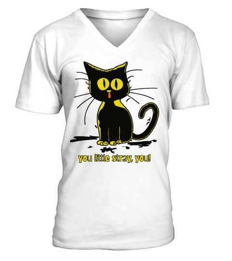you little stray vintage cartoon cat V-Neck T-shirt