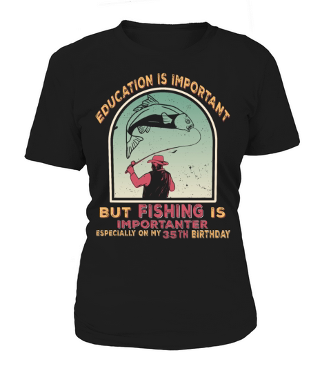 35th birthday fishing 1978 vintage fisherman angle Women's T-Shirt