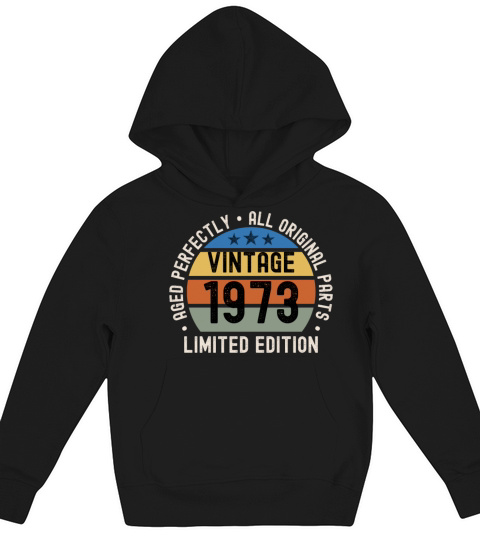 50th Birthday Vintage 1973 Kids Hoodie