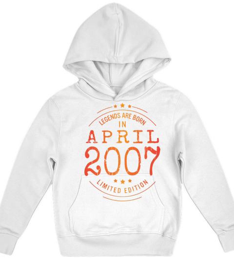 Birthday April 2007 Limited Edition Vintage Legend Kids Hoodie