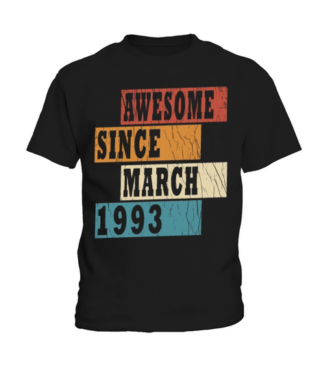 30th birthday march vintage 1993 vintage Kids T-Shirt