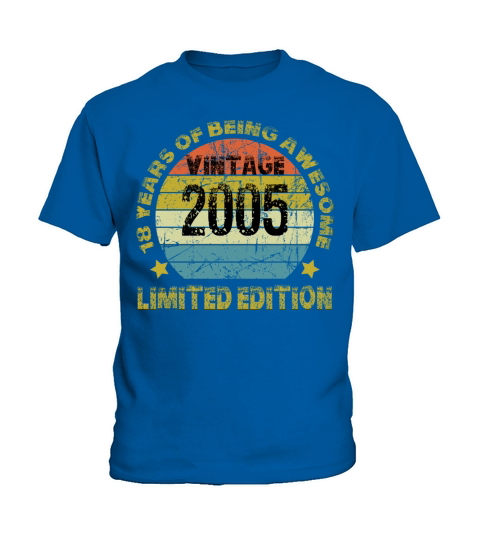Vintage 2005 Limited Edition 18 Years Of Being Awe Kids T-Shirt