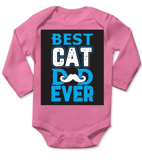 Best Cat Dad Ever Long Sleeve Baby One-Piece