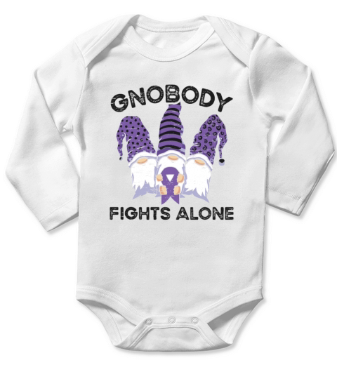 Gnome Epilepsy Purple Ribbon Epileptic Epilepsy Long Sleeve Baby One-Piece