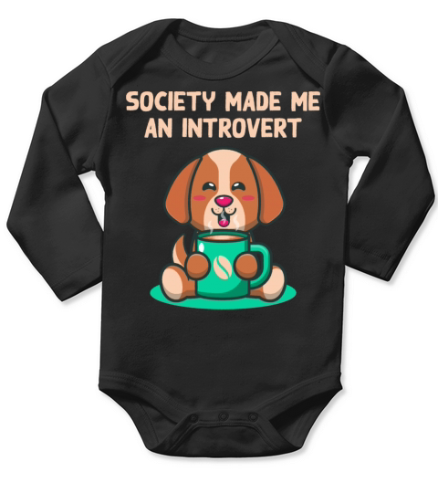 Handcrafted by Society Introvert Sayings Antisocia Long Sleeve Baby One-Piece