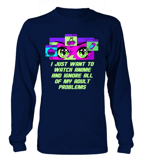 Watch Anime and Ignore My Adult Problems Manga Emo Long sleeved Unisex
