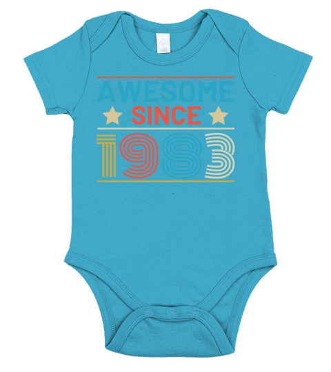 1983 birthday retro Short Sleeve Baby One-Piece