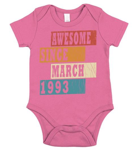 30th birthday march vintage 1993 vintage Short Sleeve Baby One-Piece