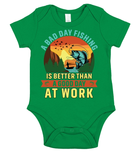 A bad day fishing is better than a good day at wor Short Sleeve Baby One-Piece