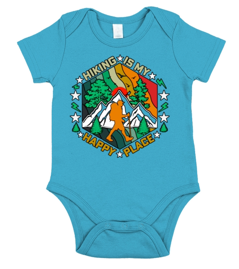 Hiking Is My Happy Place Nature Camping Short Sleeve Baby One-Piece