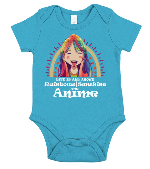 Kawaii Life is All About Rainbows Sunshine And Ani Short Sleeve Baby One-Piece