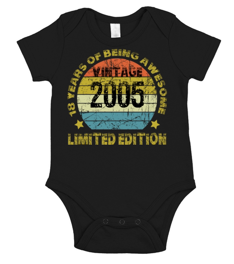 Vintage 2005 Limited Edition 18 Years Of Being Awe Short Sleeve Baby One-Piece