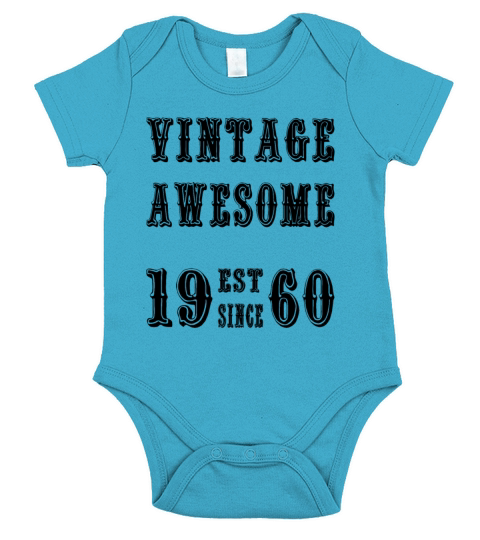 Vintage Awesome Est Since 1960 Birthday Short Sleeve Baby One-Piece