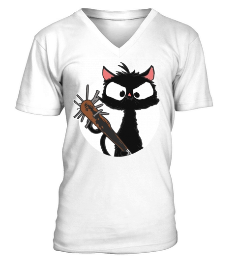 Halloween Retro Cat Vintage Cat V-Neck T-shirt