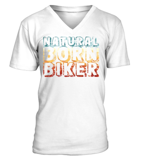 natural born biker - funny retro vintage V-Neck T-shirt