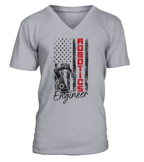 Robot Robotics Engineer American V-Neck T-shirt