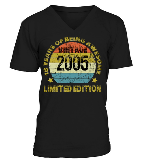 Vintage 2005 Limited Edition 18 Years Of Being Awe V-Neck T-shirt