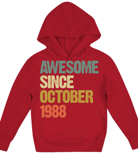 Awesome Since October 1988 Retro Vintage Gift Kids Hoodie