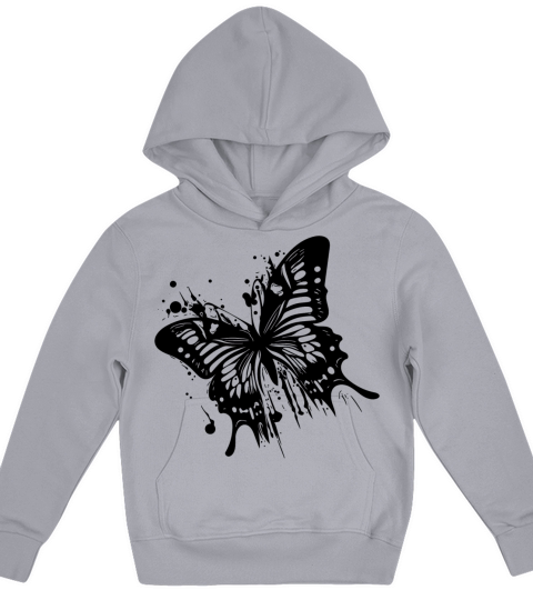 Elegant Vintage Ink Butterfly Kids Hoodie