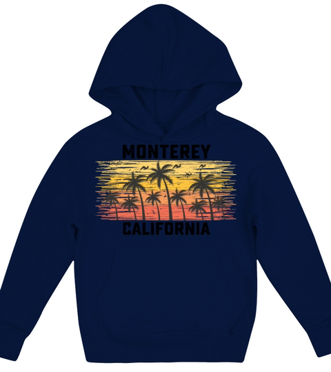 Monterey California Summer Retro VIntage Vacation Kids Hoodie