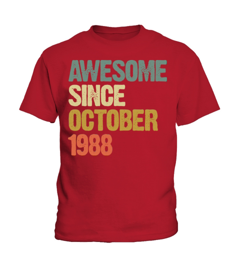 Awesome Since October 1988 Retro Vintage Gift Kids T-Shirt
