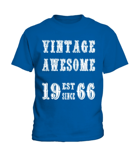 Vintage Awesome Est Since 1966 Birthday Kids T-Shirt