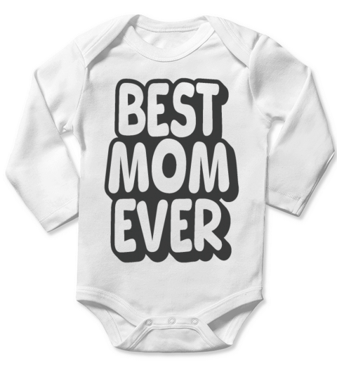 Best Mom Ever Vintage Quote Long Sleeve Baby One-Piece
