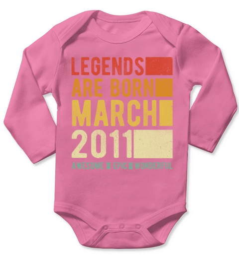 Birthday March 2011 Long Sleeve Baby One-Piece