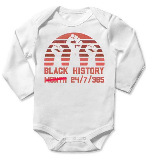 Black History Month USA Black History African Long Sleeve Baby One-Piece
