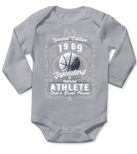 Vintage 1969 Basketball Birthday Gift Sport Hobby Long Sleeve Baby One-Piece