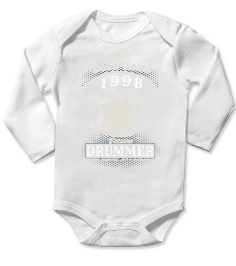 Vintage 1998 Drummer Birthday Gift Percussionist Long Sleeve Baby One-Piece