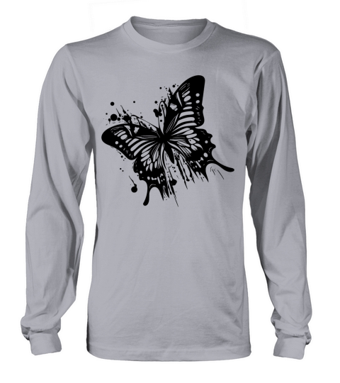Elegant Vintage Ink Butterfly Long sleeved Unisex