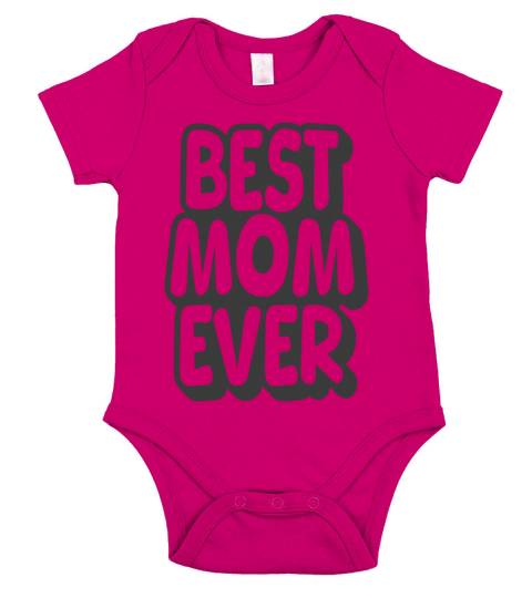 Best Mom Ever Vintage Quote Short Sleeve Baby One-Piece