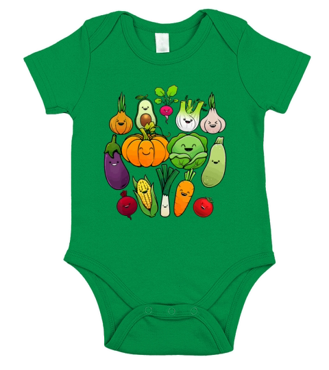 Cute Vegetable Art Men Women Healthy Veggie Veganc Short Sleeve Baby One-Piece