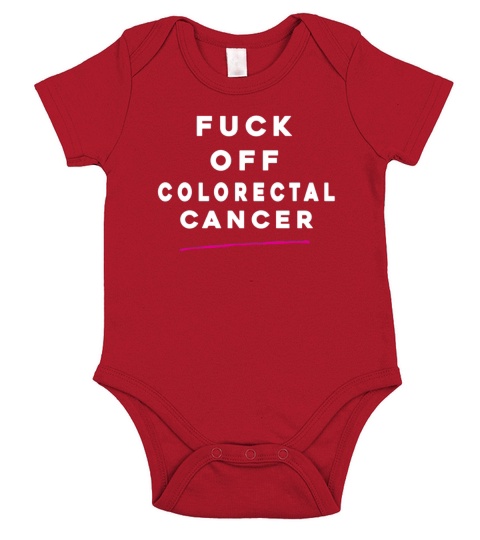 Fuck Off Colorectal Cancer Short Sleeve Baby One-Piece