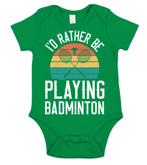 I d Rather Be Playing Vintage Badminton Player Short Sleeve Baby One-Piece