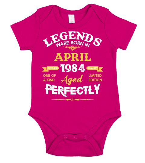 Vintage Aged To Perfection April 1984 Short Sleeve Baby One-Piece