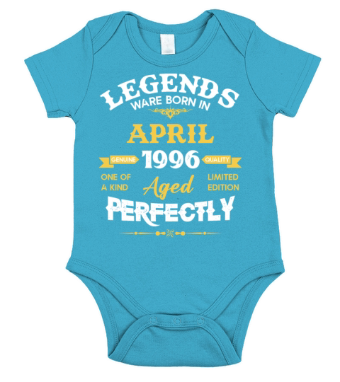 Vintage Aged To Perfection April 1996 Short Sleeve Baby One-Piece