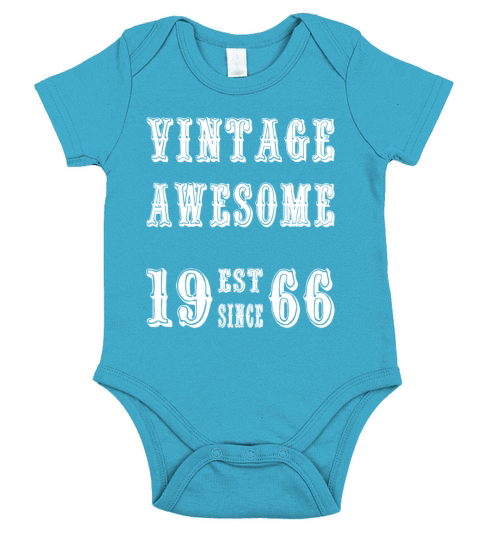 Vintage Awesome Est Since 1966 Birthday Short Sleeve Baby One-Piece