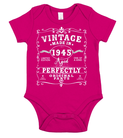 Vintage Made In 1945 Birthday Limited Edition Short Sleeve Baby One-Piece